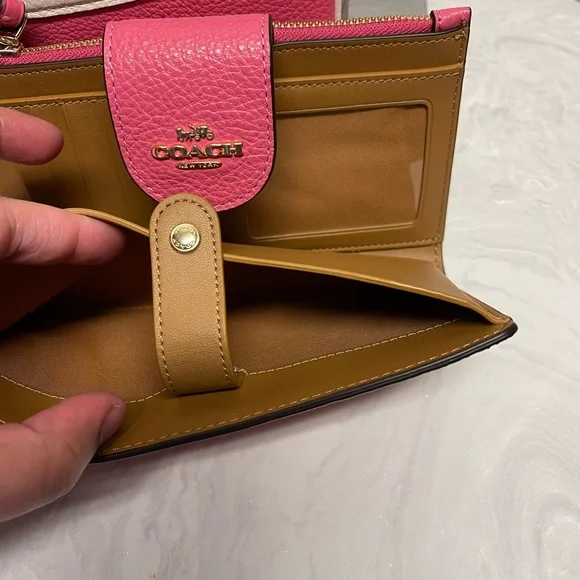Coach Jes Crossbody in Pink Color block with Matching Wallet - Picture 11 of 14